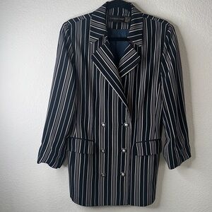 Classiques‎ Entier Black and White Striped Blazer